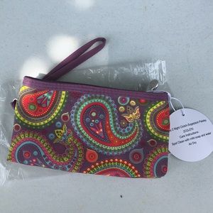 NWT Initials, Inc  Plum Paisley-Day 2 Night Cluch